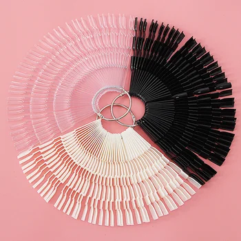 

CYSHMILY False Nail Tips Fan Nature Clear 150 Tips/Set Finger Full Card Nail Art Display Practice Polish All For Manicure Tools