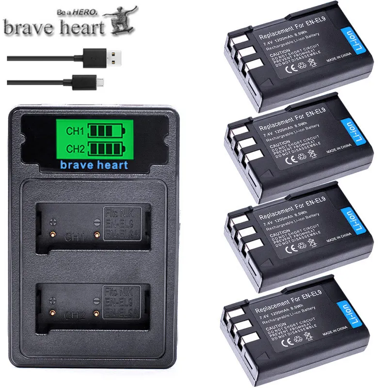 

EN-EL9 EN EL9 EN-EL9a EN EL9a EL9a Camera Li-ion Battery + dual USB LCD Charger for Nikon EN-EL9a D40 D60 D40X D5000 D3000