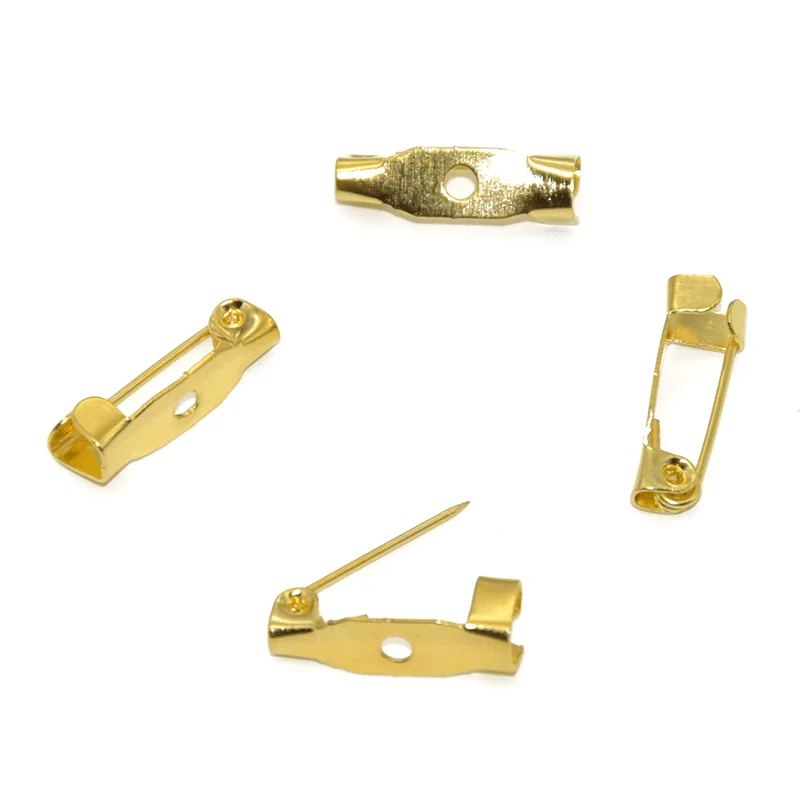 14 20 28 35mm Brass Brooch Pin, Brass Brooch Pin Back Base Safety Pins,safe  Lock Brooch Pins 