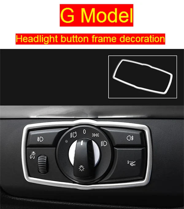 Автомобильный Стайлинг кнопки интерьера Панель рамка украшения крышки отделка наклейки для BMW x5 x6 e70 e71 Нержавеющая сталь Авто аксессуары - Название цвета: G Model Silver