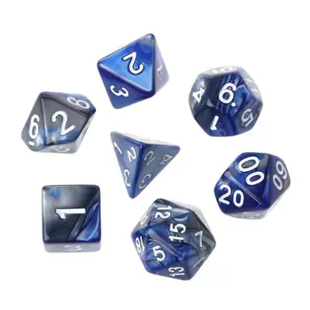 

5 x 7-Die Series Two Colors Dungeons And Dragons DND RPG MTG Table Games Dice With Free Pouches U50F