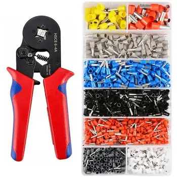 

Cable Crimping Pliers 1200pcs Cold-pressed Tubular Terminals Connector Wire Crimper Copper Tinning Hand Tool Sets