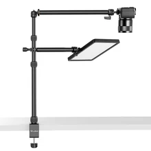 VIJIM LS10 LS11 Camera Mount Desk Stand with Flexible Auxiliary Holding Arm Overhead Camera Webcam Table Photography Studio kit
