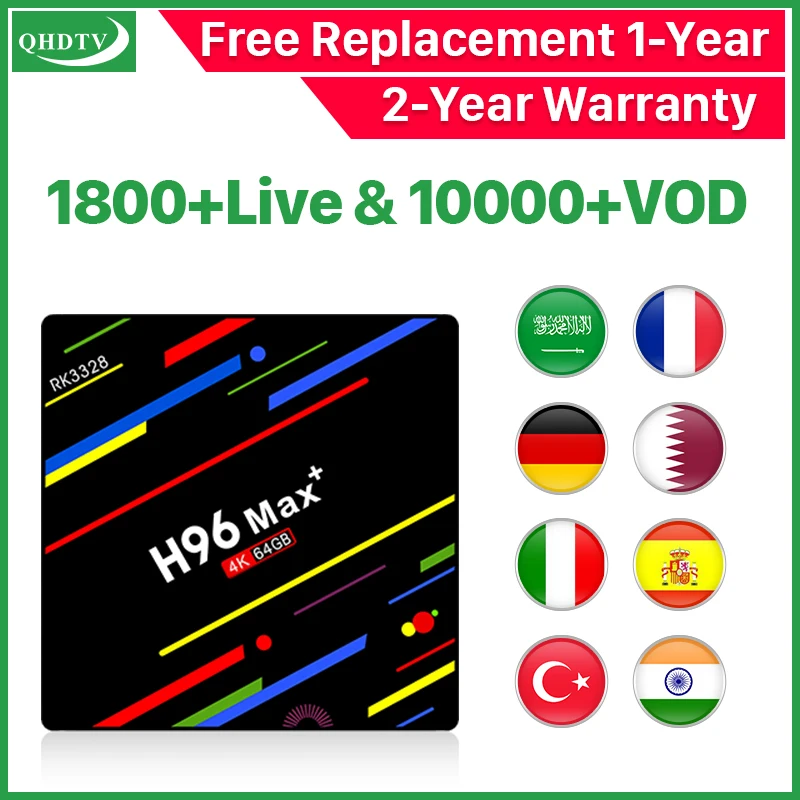 IP tv Франция H96Max Android 9,0 tv Box 4G 64G RK3328 1 год QHD tv IP tv подписка арабский голландский Германия Бельгия Smart IP tv Box