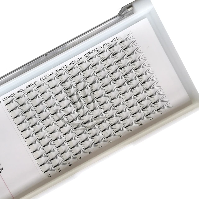 JINYANHUA 2d 3d Soft Natural Mink Eyelashes 3/12row Handmade Premade Volume Fans Eyelash Extension Maquillage Femme False Lashes 4D 12rows Camellia