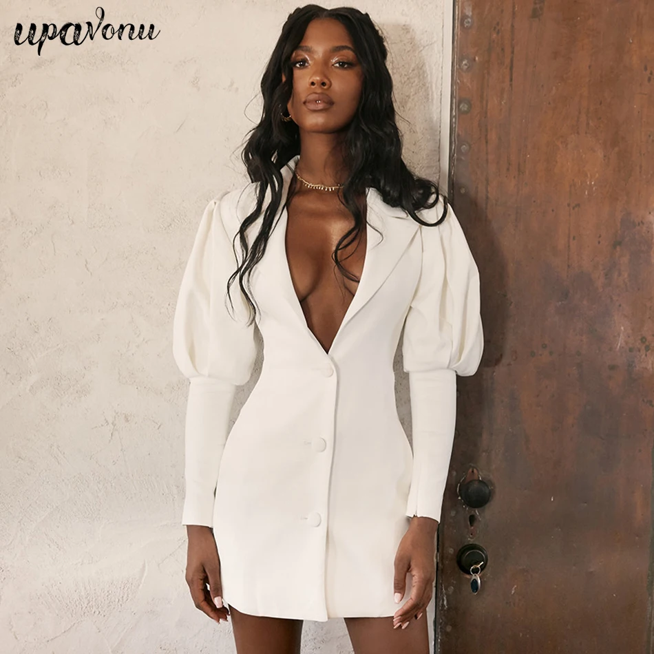 

2019 New Women'S Autumn Long-Sleeved Jacket Fashion Women'S Club Sexy White V-Neck Single-Breasted Windbreaker Jacket Slim