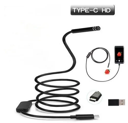 

Type c Endoscope Camera 5.5mm Inspection Camera 480P USB Borescope Hard Cable for Car Pipe Repair Android Smartphone PC-3m