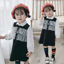 Платье для маленьких девочек с длинными рукавами; коллекция года; сезон весна; Детские платья для детей 2 лет; милое черное платье