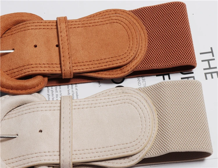 Elastic Wide Belts Metal Buckle Belts for Woman Cummerbund Luxury Designer Brand Apparel Accessories Waistband for Dresses