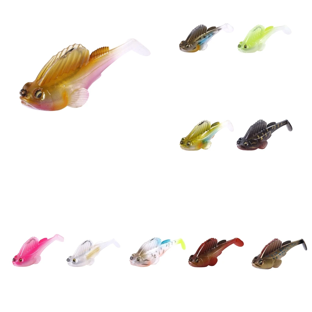 14g 7cm Soft Lead Fishing Lures Sinking Swimbaits Lifelike 3D Eyes T Tail Casting Lures Fishing Tackles