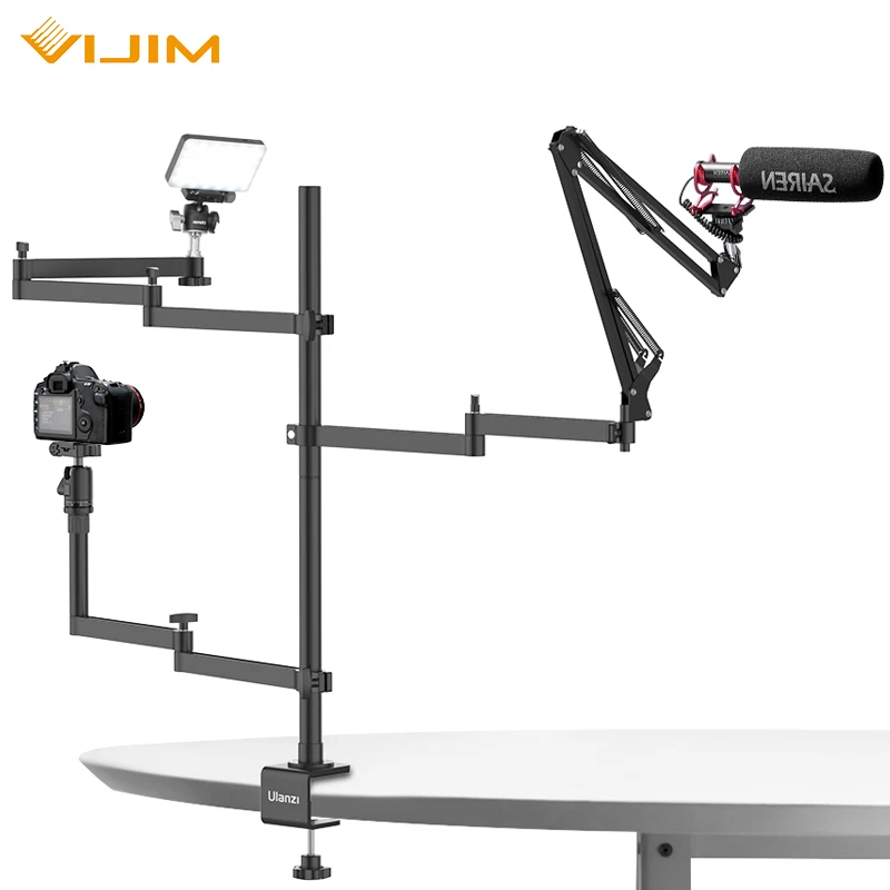 

VIJIM Ulanzi Desktop Stand Set Flexible Mount DSLR Camera Arm Clamp Webcam StandMicrophone Boom Arm for Live Streaming Recording