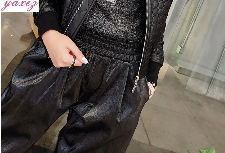 Autumn Leather Clothing Woman Short Fund Loose Coat Loose Skinny Locomotive Jacket Pu Leather Coat Small Cotton