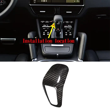 

Real Carbon Fiber Car Interior Gear Shift Head Cover For Porsche Cayenne 2018 2019 Accessories
