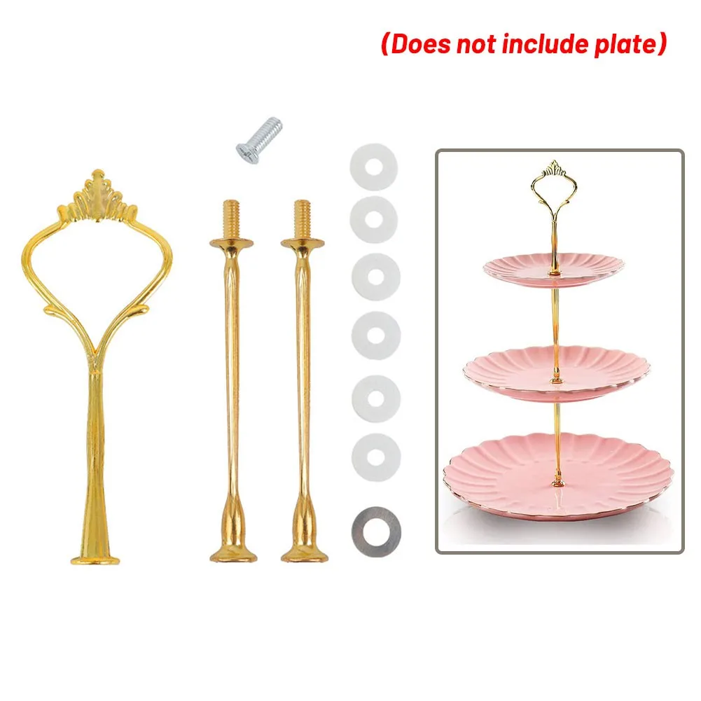 2/3 Tier Cake Plate Stand For 2 Layers Or 3 Cupcake Fittings Silver Golden Wedding Party No High Quality | Дом и сад