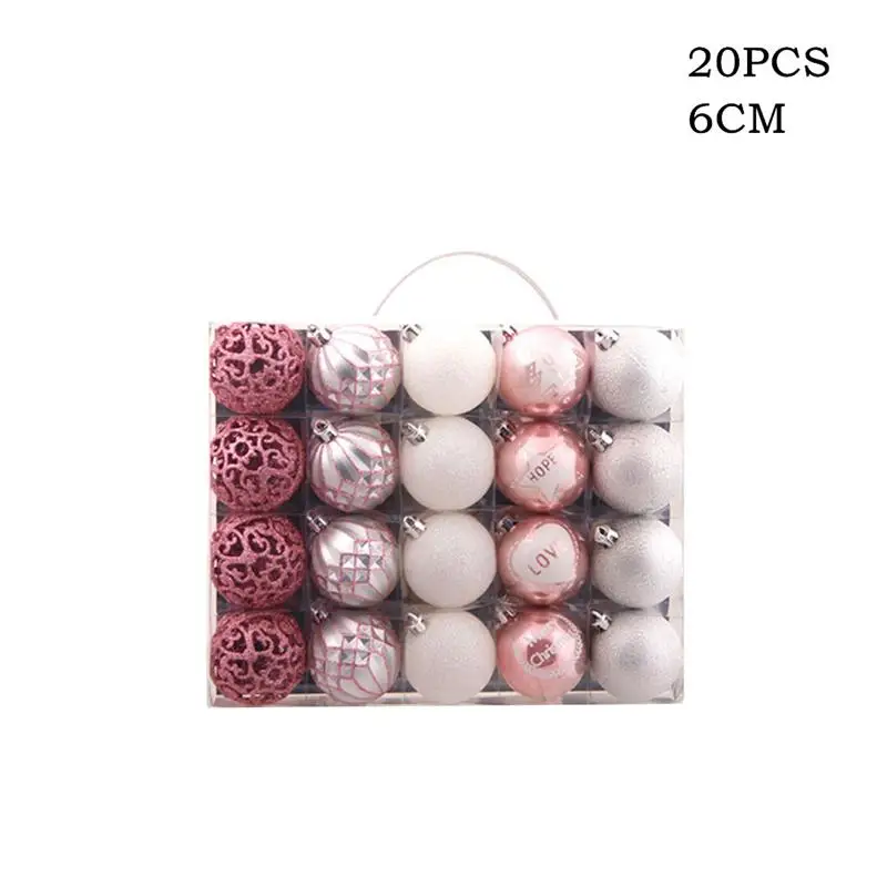 20PCS-6CM Украшение для рождественской елки, Рождественский шар, дисплей, украшение, сверкающие рождественские безделушки для рождественской вечеринки - Цвет: 20PCS-6CM
