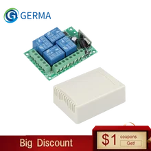 GERMA 433 МГц Универсальный беспроводной пульт дистанционного управления DC 12 В 4 CH RF релейный модуль приемника для умного дома гаражные ворота 433 МГц