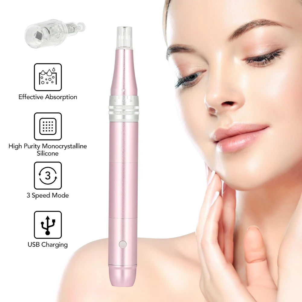 Skin Care Tool Micro Needle Tips Rechargeable Nano Beauty Machine for Pore Acne Scar Aging Removal Tool Face Skin Therapy Device