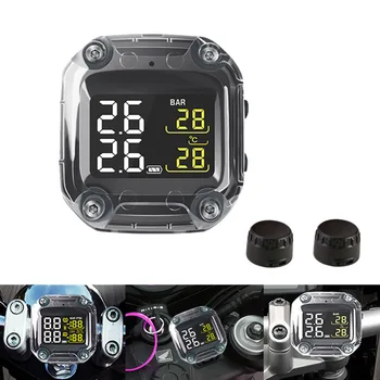 

M3 Waterproof Motorcycle Real Time Tire Pressure Monitoring TPMS Wireless LCD Display External Sensor