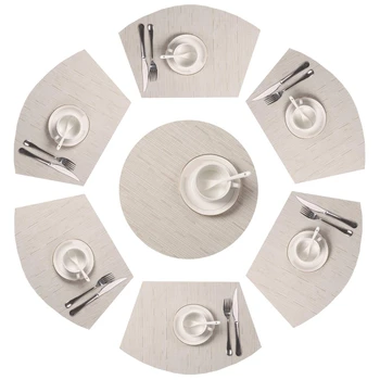 

Round Table Mat Non-Slip Insulation Bamboo Pattern Placemat Heat Resistant Table Mat