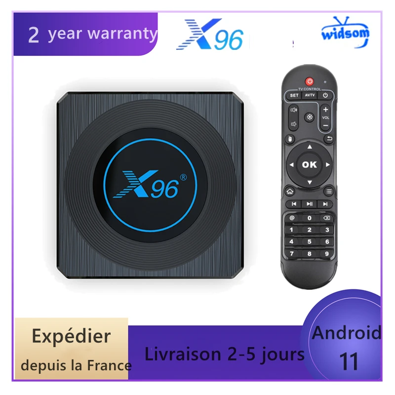 New X96 X4 Android 11.0 tv Box Iptv 4G 32G 64G Amlogic S905X4 Smart Ip M3U Set Top Ship from France | Электроника