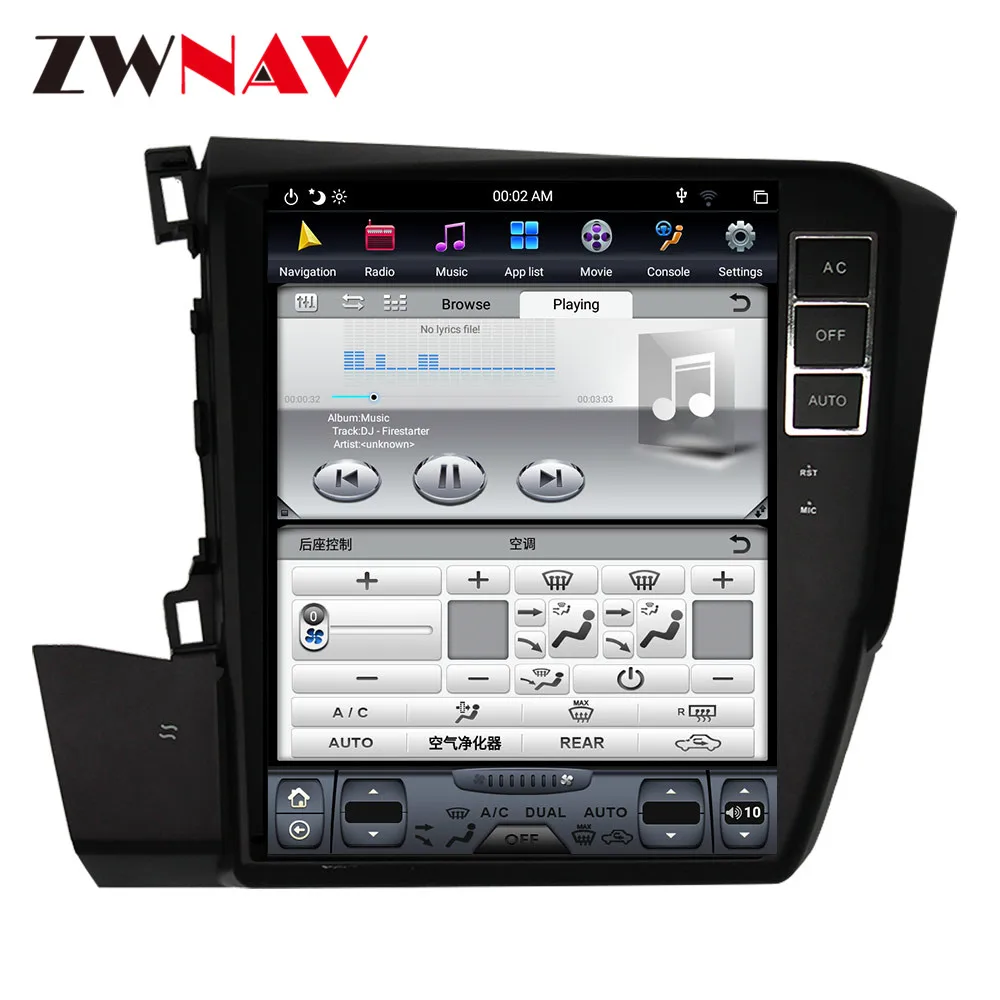 Clearance vertical Tesla screen Android 9.0 Car Multimedia Player For Honda Civic 2012-2015 GPS Navi stereo Radio tape recorder head unit 4