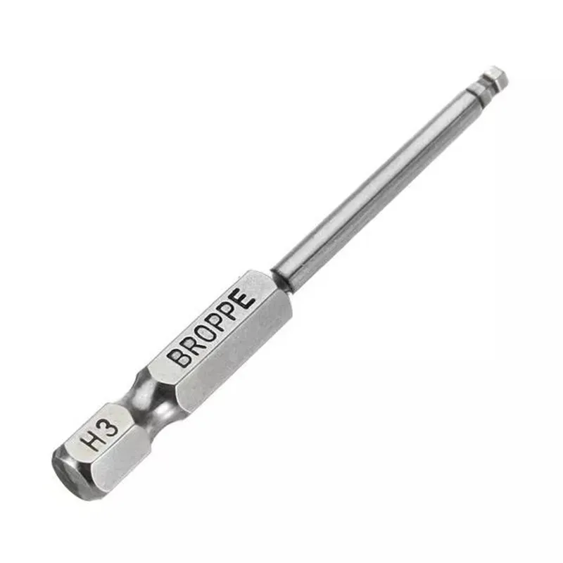 Broppe 7 шт. S2 1/2/2/3/4/5/6/8 мм 65 Биты для отвертки с магнитным шариком 1/4 дюйма Набор бит