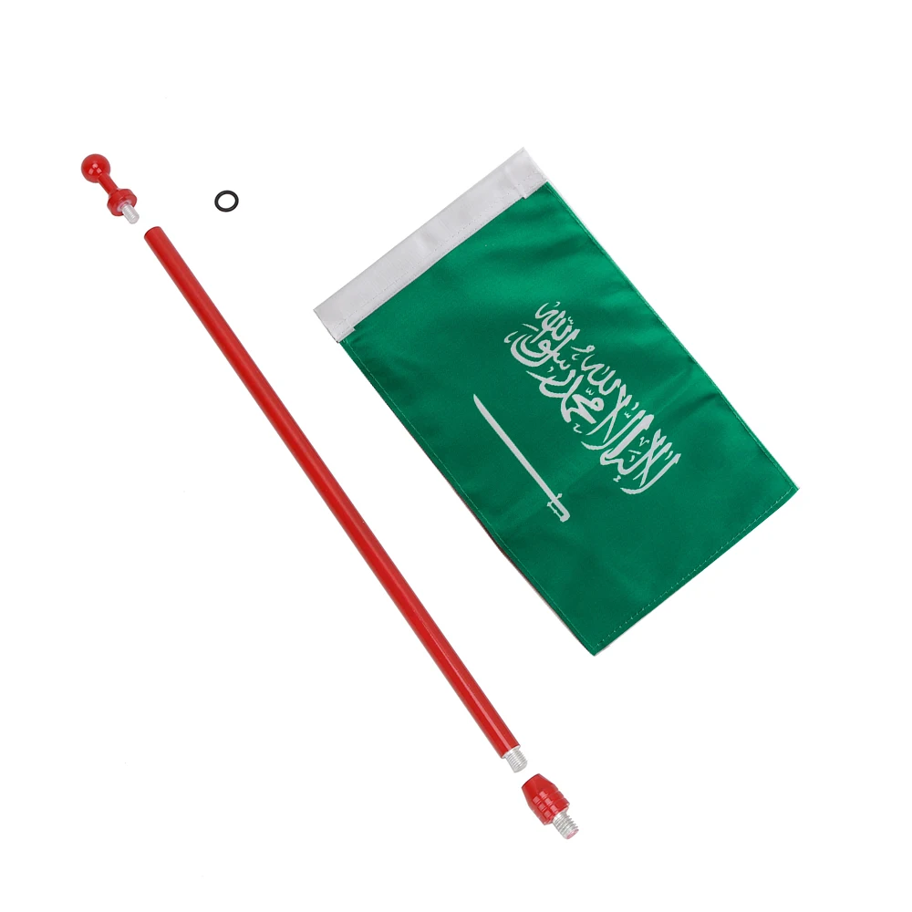 Red Saudi Arabia 1" 8 мм алюминиевая антенна мачта+ 6x9 флаг баннер AM FM радио сигнал антенный усилитель для Jeep Wrangler JK 2007 - Цвет: Red Saudi Arabia