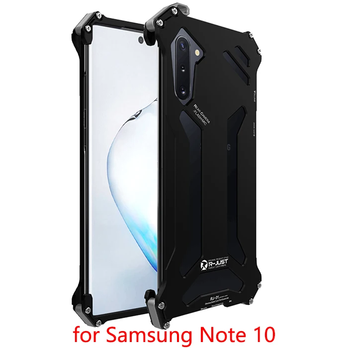 Для samsung Note 10 Plus чехол Роскошный тонкий жесткий металлический алюминиевый сплав Защитный Броня задняя крышка чехол для телефона для Note 10 - Цвет: Black Note 10