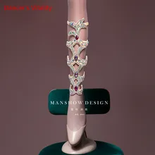 Живота Украшения для танцоров аксессуары новые костюмы дикие ноги кольцо высокого класса пользовательские супер флэш дрель нога кольцо