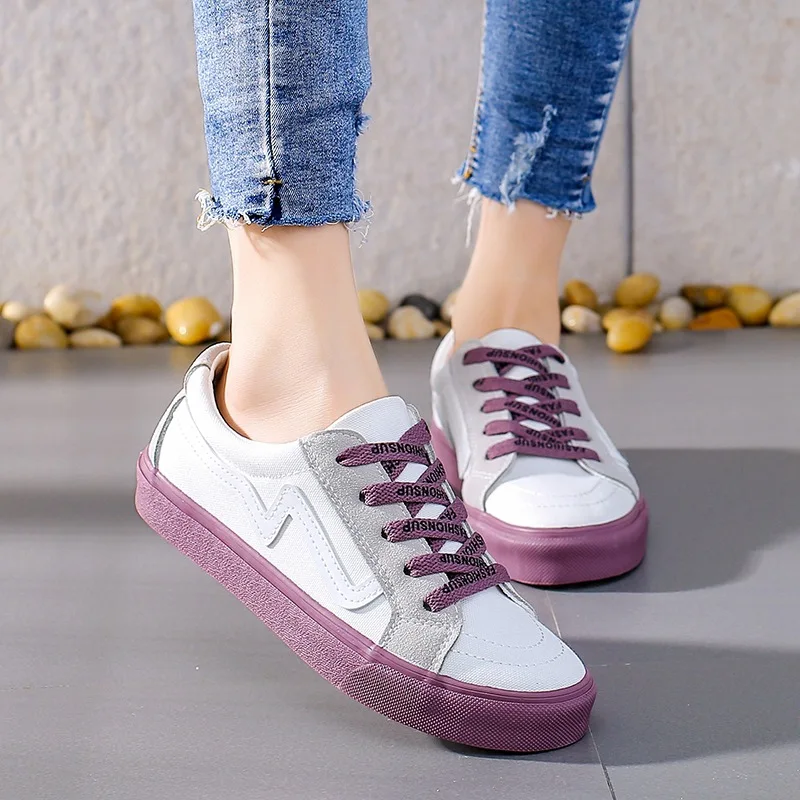 

Fashion Women's Vulcanized Shoes Autumn Comfortable Breathable Canvas Women's Shoes Lightweight Ladies Flat Shoes Brand Design