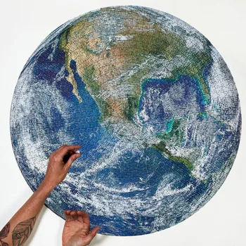 

Children Puzzle Earth Globe Round Picture 1000 Pieces Jigsaw Puzzle Toy for Adults Children Kids Educational Games Toys Gift