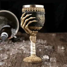 Череп бокал для вина, креативная чашка для виски с прохладными костями передней части и внутренним горшком из нержавеющей стали, чаша для коктейля