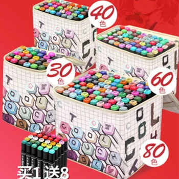 

30/40/60/80 Colors Brush Pen Marker Alcohol Based Art Markers for Drawing Manga Dual Brush Pen Markers School Supplies