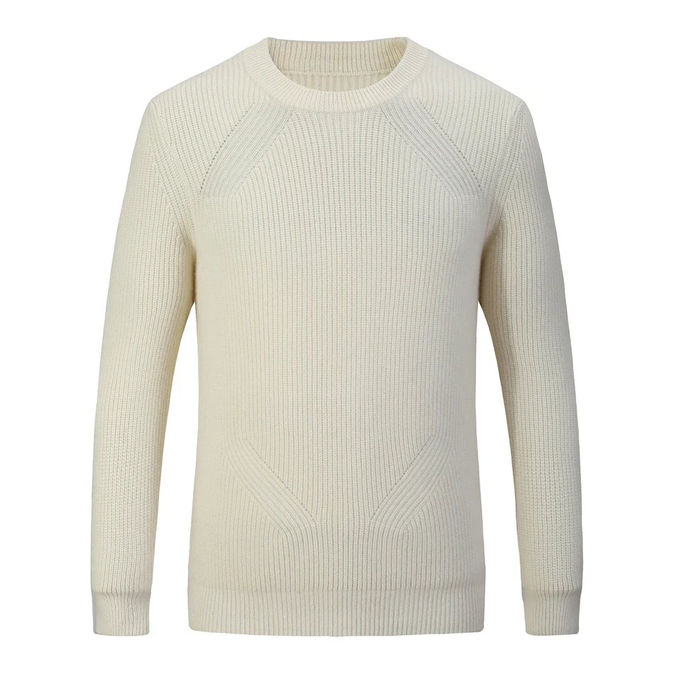 RMORE внутренний монгольский кашемировый свитер для мужчин Pollover Crewneck красивый узор спереди ребристый Зимний толстый 7 Калибр вязаный SlavaStore