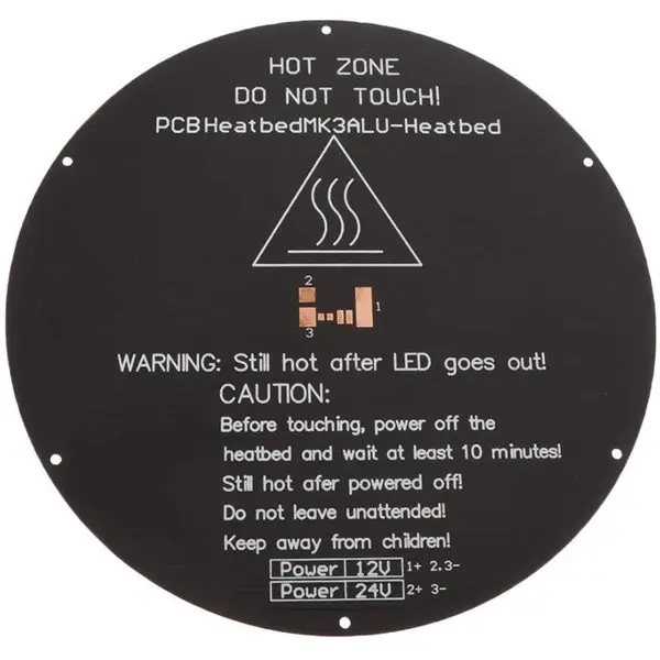 12V 3d принтер MK3 алюминиевая кровать с подогревом печатная плата heatкровать платформа круглая