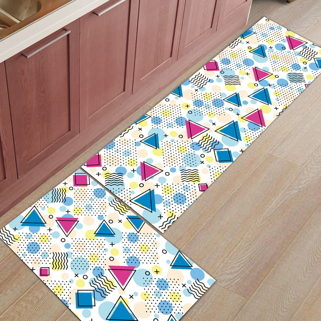 Memphis шаблон 2 шт. коврик для кухонных дверных ковриков для входного пути аксессуары для ванной набор грязи мусора грязи Траппер нескользящий назад