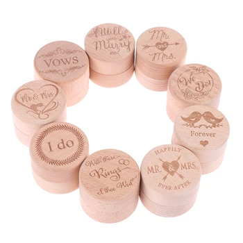 

Personalized Rustic Wooden Ring Box Wedding Jewelry Trinket Storage Container Holder Custom Rings Blank DIY