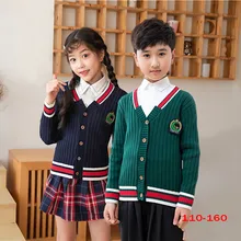 

Boys and Girls Cardigan Sweater Coat College Style Children's Sweaters Chorus Preppy Style Kintwear School Uniform for Student