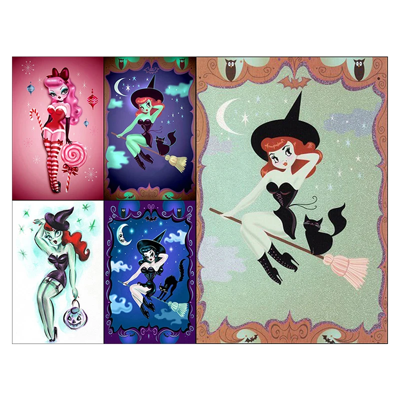 

5D DIY Square Cartoon Girl Diamond Paintings Cross Stitch Picture Diamond Embroidery Mosaic Pictures Diamond Full Rhinestones