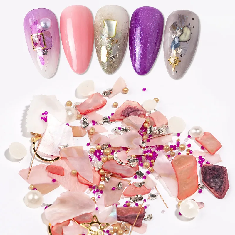 

1 Box Nail Ocean Storm Pearl Shell Metal Sequin Mixed Box Set Nail Shell Fragment Japanese Nail Art Decoration Creative Jewelry