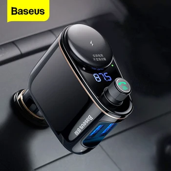 

Baseus FM Transmitter Modulator Bluetooth 5.0 Wireless Car Audio MP3 Player Cigarette Lighter Socket Splitter Car Phone Charger