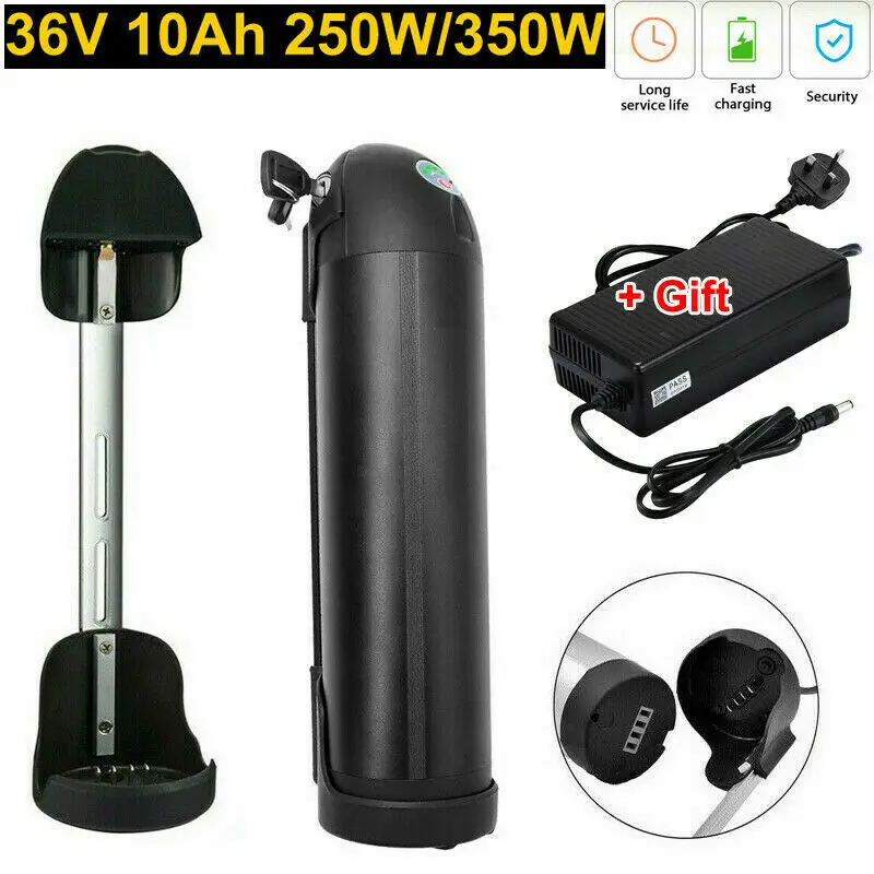 X go 36V 10Ah 250W 350W черная бутылка литий ионный аккумулятор для электрического