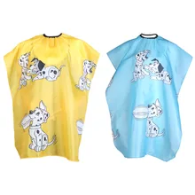 1pcs Yellow/Blue Cartoon Dog Kids Hairdressing Cloth Cape Cover Salon Barber Cut Waterproof Hairstyle Clothes Hairdresser Hair