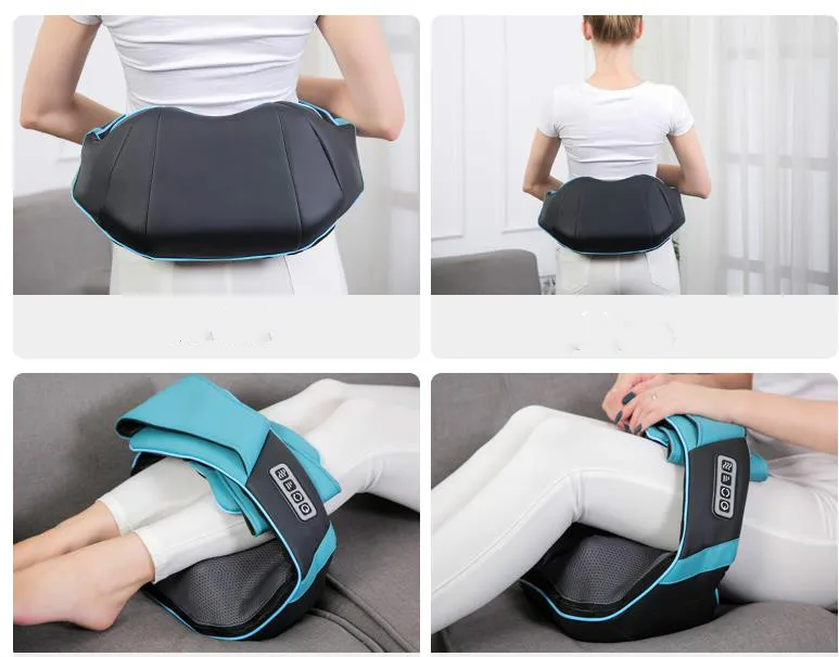  Newest Neck Massager 16 Massage Rollers 3D Kneading Massage Heating Direction Adjustable 3 Strength