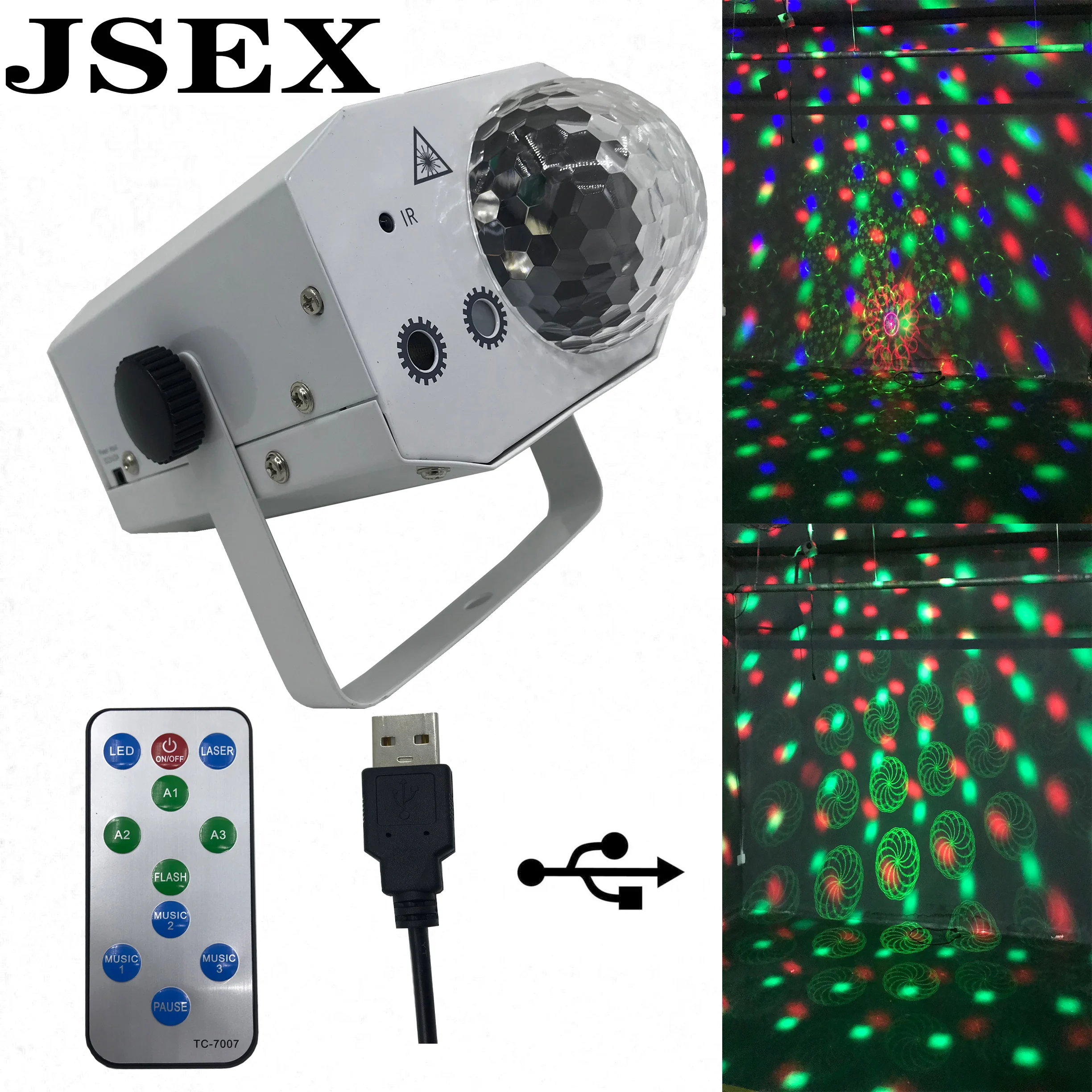 

USB Mini Laser Pattern Effect & Starry Cyclone Projector Stage Disco DJ Club Bar KTV Family Party Light Show