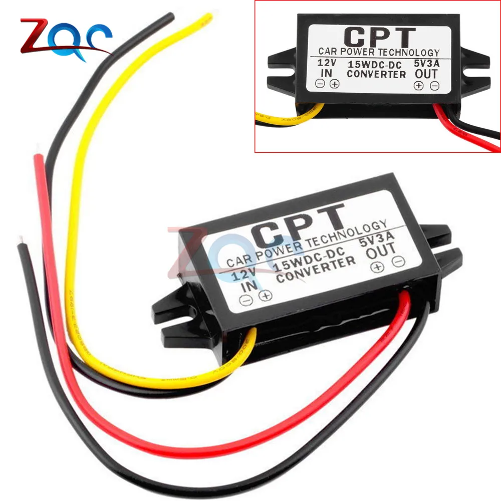 

Single Line Output DC-DC Converter Regulator 15W 12V to 5V 3A Max Step Down Buck Power Supply Adapter Low Heat Auto Protection