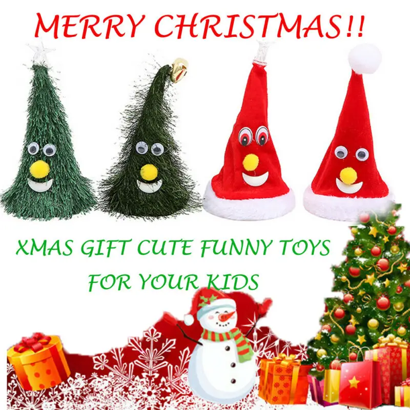 Imcute 2020 6 Inch Creative Singing Electric Hat Christmas Tree Decor