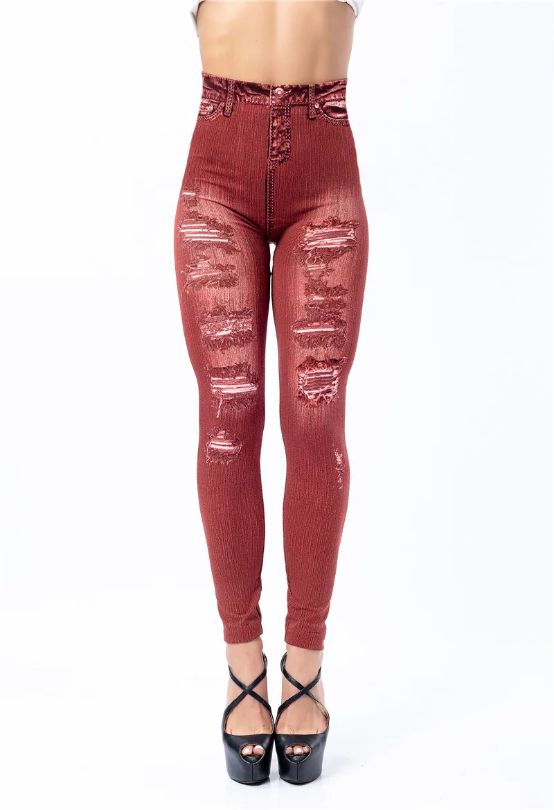 leggins Sexy Women Elastic Shaping Pants High Waist Fitness Sports Leggings Faux Denim Jeans Gym Workout Running Slim Push Up Trousers seasum leggings