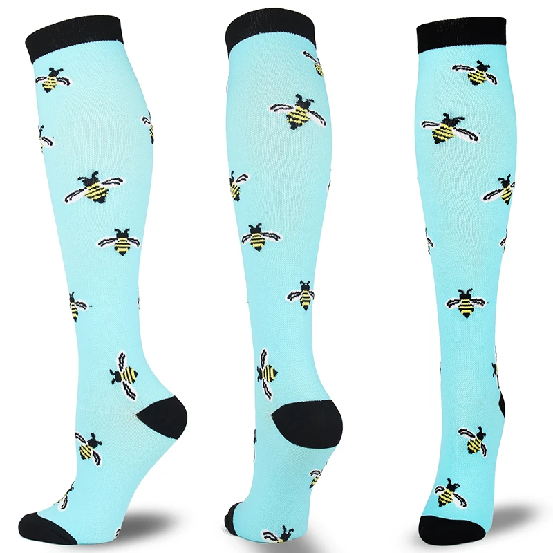Men's And Women's Fun Compression Socks, Nursing Sports Stockings, Breathable Knee Socks, Suitable For Edema And Varicose Veins