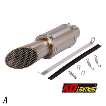 51mm Universal Motorcycle Exhaust Tail Pipe Without Silencer Stainless Steel 365mm Exhaust System Modified For ATV Street Bike